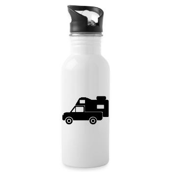 Camper Pickup Camper Residential Cabin Settling Cabin - Water bottle with straw - white - Right