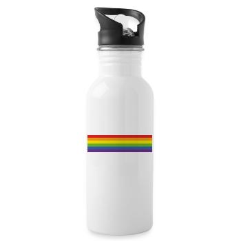 Arc-en-ciel de fierté - Gourde avec paille intégrée - blanc - Droite