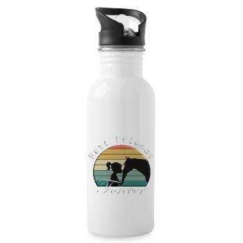 Best Friends forever - Horse Love - Water bottle with straw - white - Right