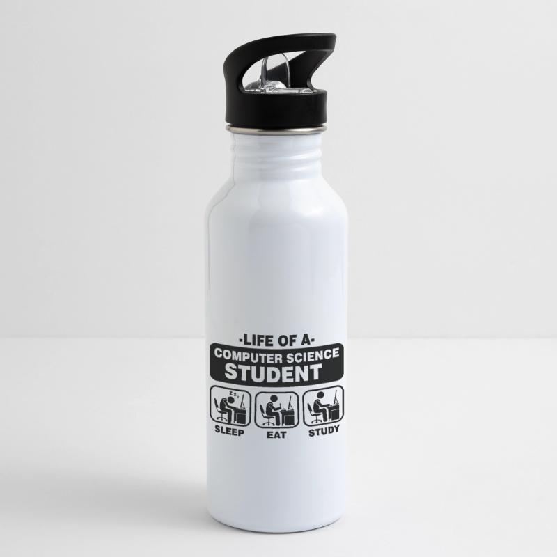 Student Computer Science Programming Gift Nerd Admin Water bottle with straw