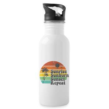 Summer Sonnenaufgang Sonnenuntergang Sommerurlaub - Trinkflasche mit integriertem Trinkhalm - Weiß - Rechts