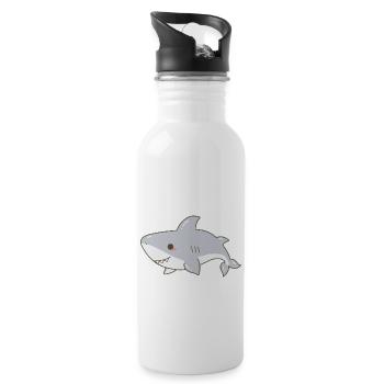 Shark - Water bottle with straw - white - Right