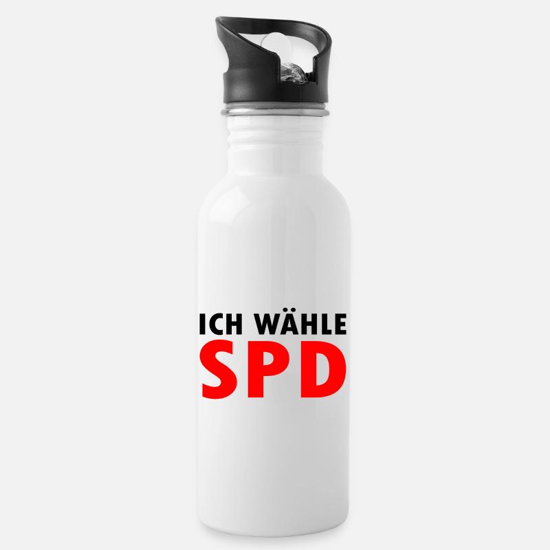 Spd - Trinkflasche mit integriertem Trinkhalm - Weiß