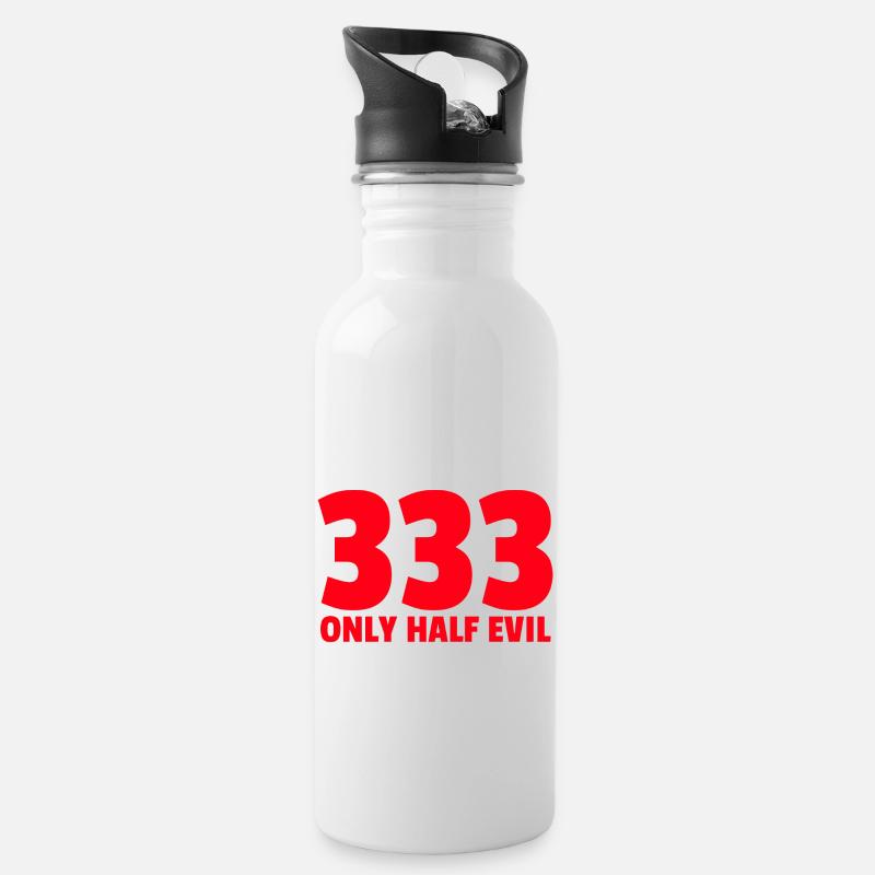 333 | Only Half Evil - Gourde avec paille intégrée - blanc