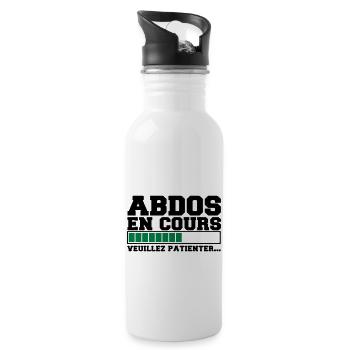 abdos en cours veuillez patienter, musculation - Gourde avec paille intégrée - blanc - Droite