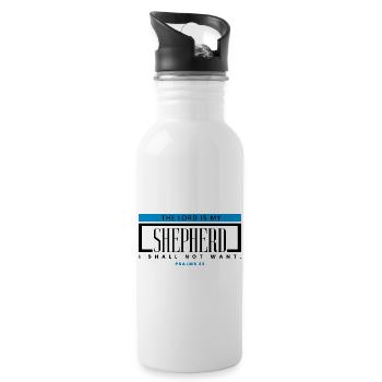 The Lord is my Shepherd - Water bottle with straw - white - Right