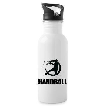 Handball motif for handball sports - Water bottle with straw - white - Right