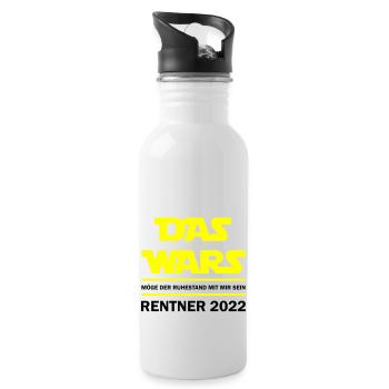 Das wars Rentner 2022 - Trinkflasche mit integriertem Trinkhalm - Weiß - Rechts