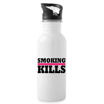 Smoking kills - Water bottle with straw - white - Right