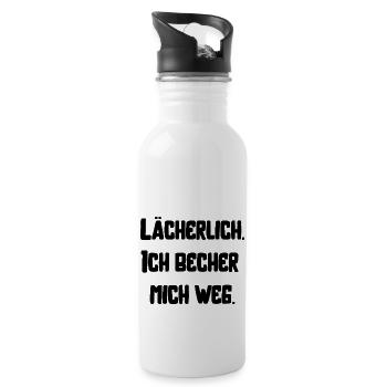 Party feiern Festival bechern saufen Alkohol - Trinkflasche mit integriertem Trinkhalm - Weiß - Rechts