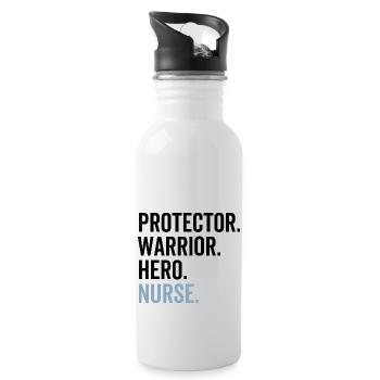 Protector Krieger Held Krankenschwester - Trinkflasche mit integriertem Trinkhalm - Weiß - Rechts