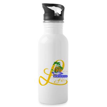 Beach Life - Gourde avec paille intégrée - blanc - Droite