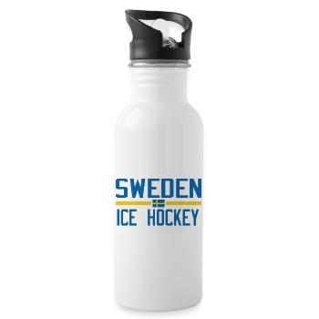 Suède Hockey sur glace - Gourde avec paille intégrée - blanc - Droite