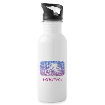 biking biken - Trinkflasche mit integriertem Trinkhalm - Weiß - Rechts