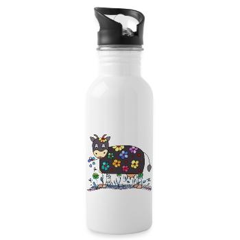 Cow - Water bottle with straw - white - Right