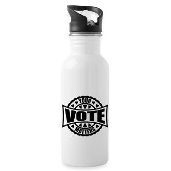 your vote matters quote - Water bottle with straw - white - Right