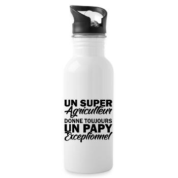 super agriculteur - papy exceptionnel - Gourde avec paille intégrée - blanc - Droite