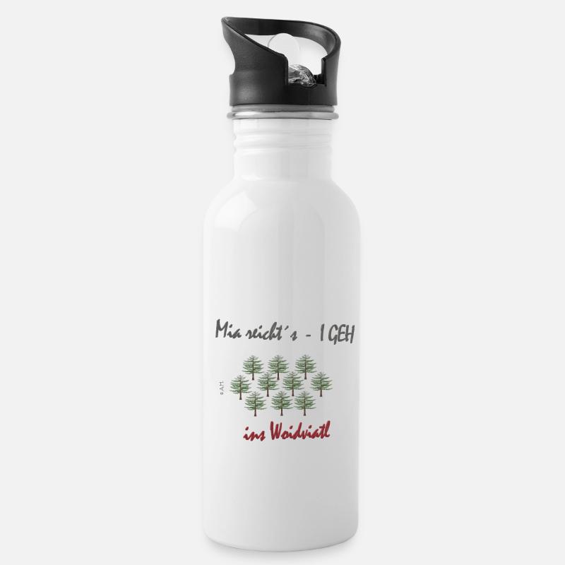 Mia reichts - Trinkflasche mit integriertem Trinkhalm - Weiß