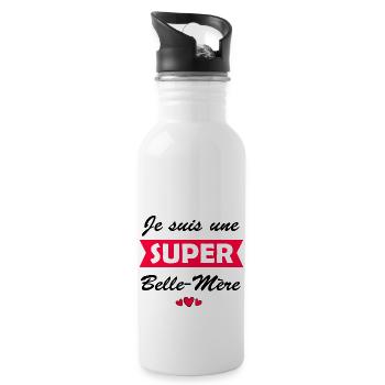 je suis une super belle-mère - Gourde avec paille intégrée - blanc - Droite