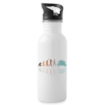 Motorcycle Evolution Vintage Shadow Biker - Trinkflasche mit integriertem Trinkhalm - Weiß - Rechts
