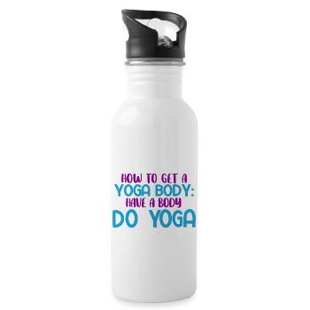 Yogalehrer Spruch Für Yogi Yoga - Trinkflasche mit integriertem Trinkhalm - Weiß - Rechts