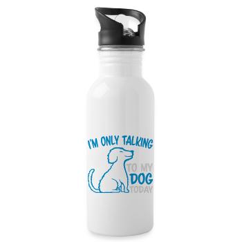 only talking to dog - Water bottle with straw - white - Right