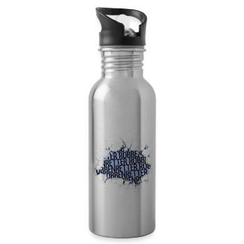 clubbing statement geburtstag vegetarisch cool - Trinkflasche mit integriertem Trinkhalm - Lightsilver - Rechts