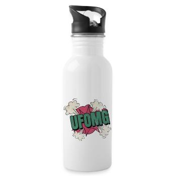 geek alien lovers alien kid cool anal probe - Trinkflasche mit integriertem Trinkhalm - Weiß - Rechts