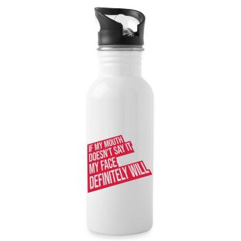 my face definitely will - Trinkflasche mit integriertem Trinkhalm - Weiß - Rechts