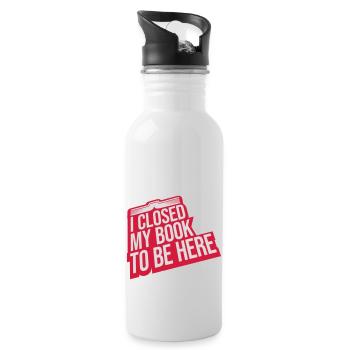 I closed my book - Water bottle with straw - white - Right