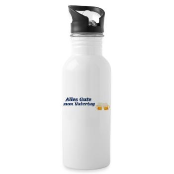Vatertag - Trinkflasche mit integriertem Trinkhalm - Weiß - Rechts