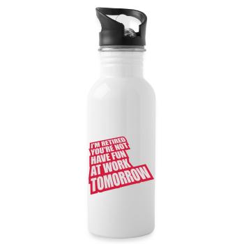 have fun at work - Trinkflasche mit integriertem Trinkhalm - Weiß - Rechts