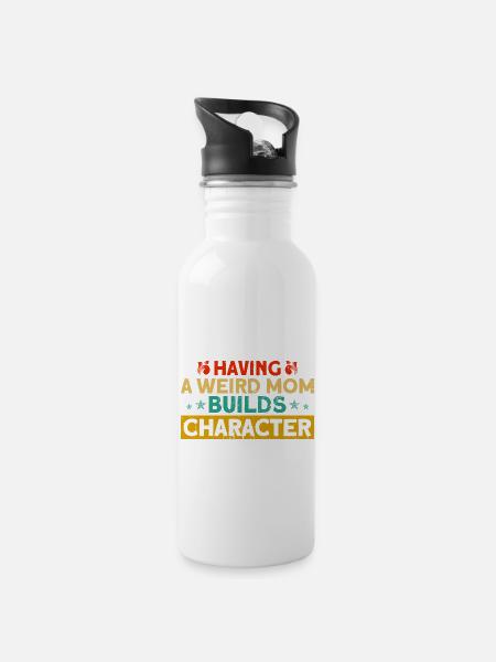 Irony Sarcastic Black Humor Gift - Water bottle with straw - white