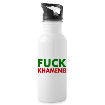 Fuck khamenei Chamenei - iran - Trinkflasche mit integriertem Trinkhalm - Weiß - Rechts