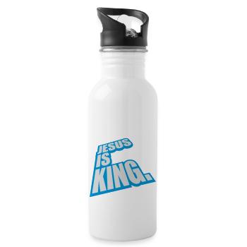 jesus is king Zitat - Trinkflasche mit integriertem Trinkhalm - Weiß - Rechts