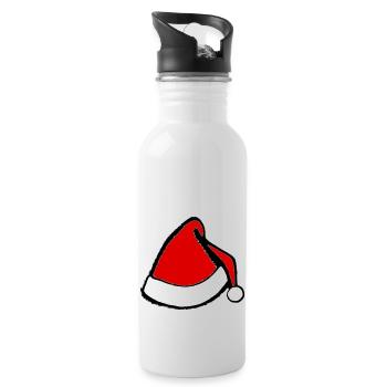 Christmas Hat Santa Claus Christmas Vector - Water bottle with straw - white - Right
