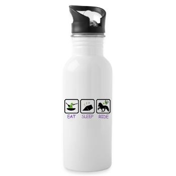 iceland competition shirts vegetarian tent ride - Trinkflasche mit integriertem Trinkhalm - Weiß - Rechts
