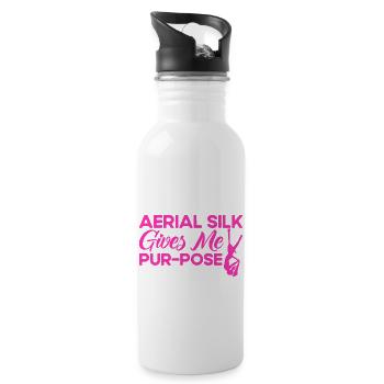 Aerial Yoga Aerial Silk Luftakrobaten Geschenk - Trinkflasche mit integriertem Trinkhalm - Weiß - Rechts