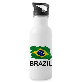 Brasilien - Trinkflasche mit integriertem Trinkhalm - Weiß - Rechts