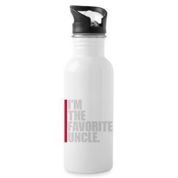 im the favorite uncle - Trinkflasche mit integriertem Trinkhalm - Weiß - Rechts