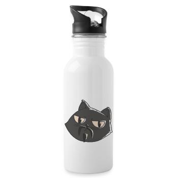 Bearded wütend aussehende Katze Bearded wütend aus - Trinkflasche mit integriertem Trinkhalm - Weiß - Rechts