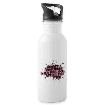 einhorn pinguin animal gemüse tierfreund - Trinkflasche mit integriertem Trinkhalm - Weiß - Rechts