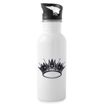 Symbole de la couronne Le roi et la reine aiment l’art 3 - Gourde avec paille intégrée - blanc - Droite