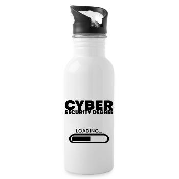 Cyber Security Degree Loading 4 - Water bottle with straw - white - Right