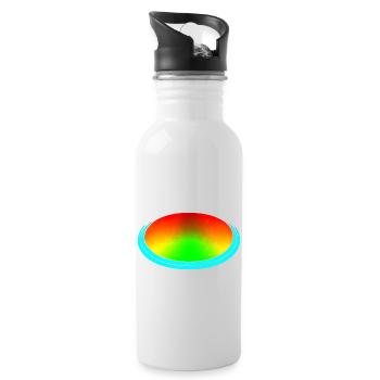 Rainbow dégradé coloré cool rétro tendance Art 1 - Gourde avec paille intégrée - blanc - Droite