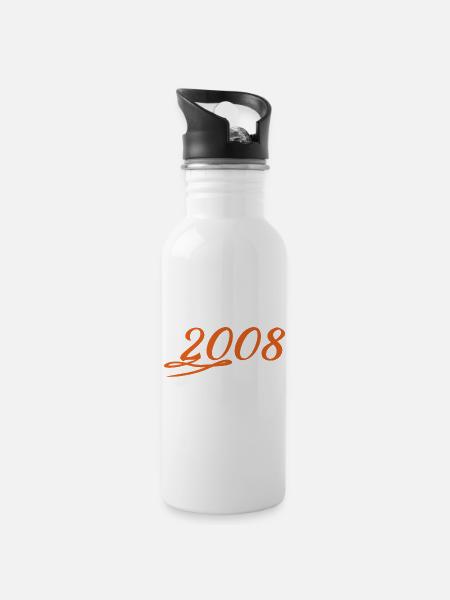 Jahr 2008 - Trinkflasche mit integriertem Trinkhalm - Weiß