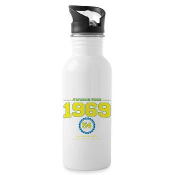 Awesome 1969 Shirt für Männer Frauen 54 Jahre alt 54. - Trinkflasche mit integriertem Trinkhalm - Weiß - Rechts