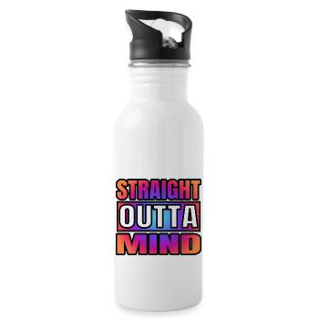 StraightouttaMind2 - Water bottle with straw - white - Right