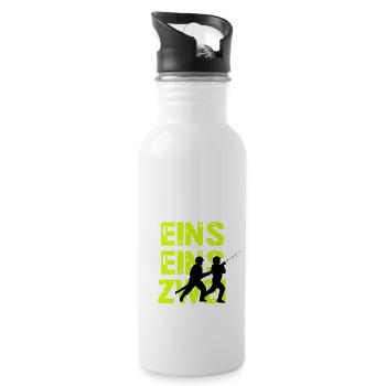 Feuerwehr 112 Freiwillige Feuerwehr ehrenamt - Trinkflasche mit integriertem Trinkhalm - Weiß - Rechts