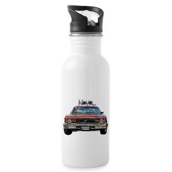vieille voiture auto USA - Gourde avec paille intégrée - blanc - Droite